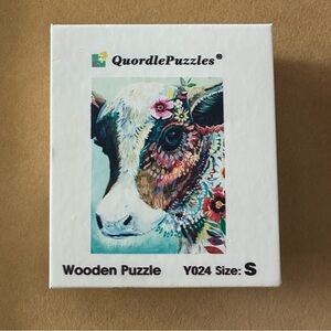 Colorful Cow Wooden Puzzle - White & Multicolor